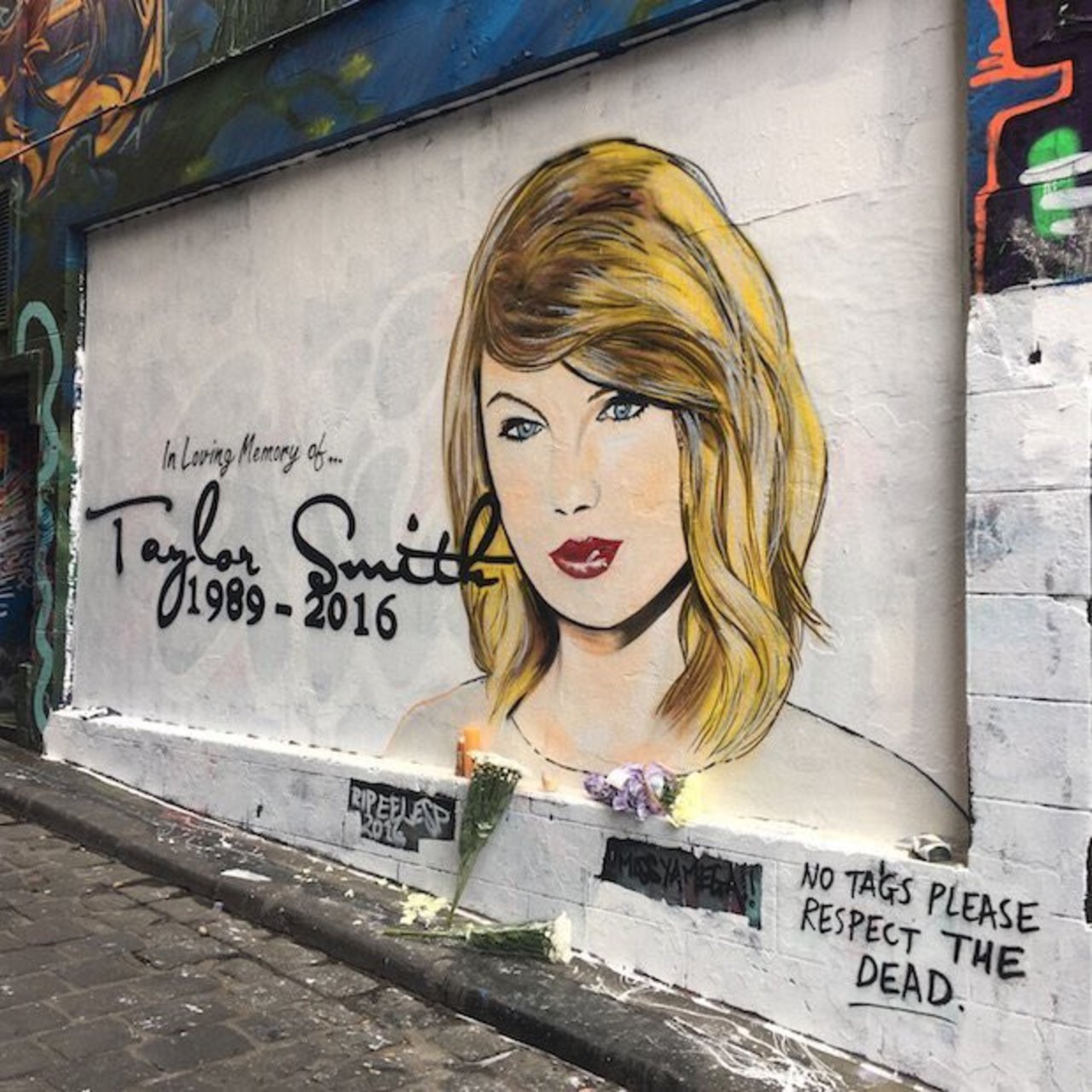 RIP Taylor Swift mural by anonymous, Melbourne, Australia #Streetart #graffiti #Melbourne #Australia #taylorswift https://t.co/0AonrFujGL