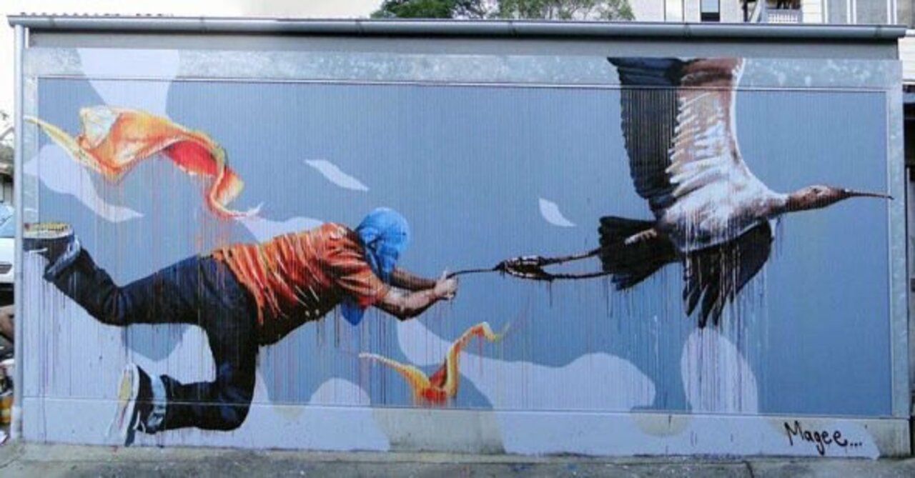 Mural by Fintan Magee, Sydney, Australia #Streetart #urbanart #graffiti #mural #art #Sydney #Australia https://t.co/Y5eehUgfBz