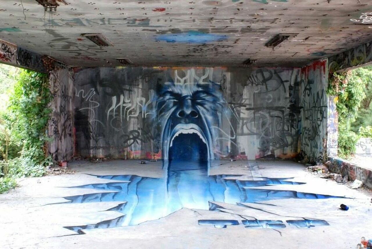 #StreetArtSaturday I love this #3D #Streetart location ... "Blue Monday" in this installation in France. https://t.co/YPeXET7Uk9