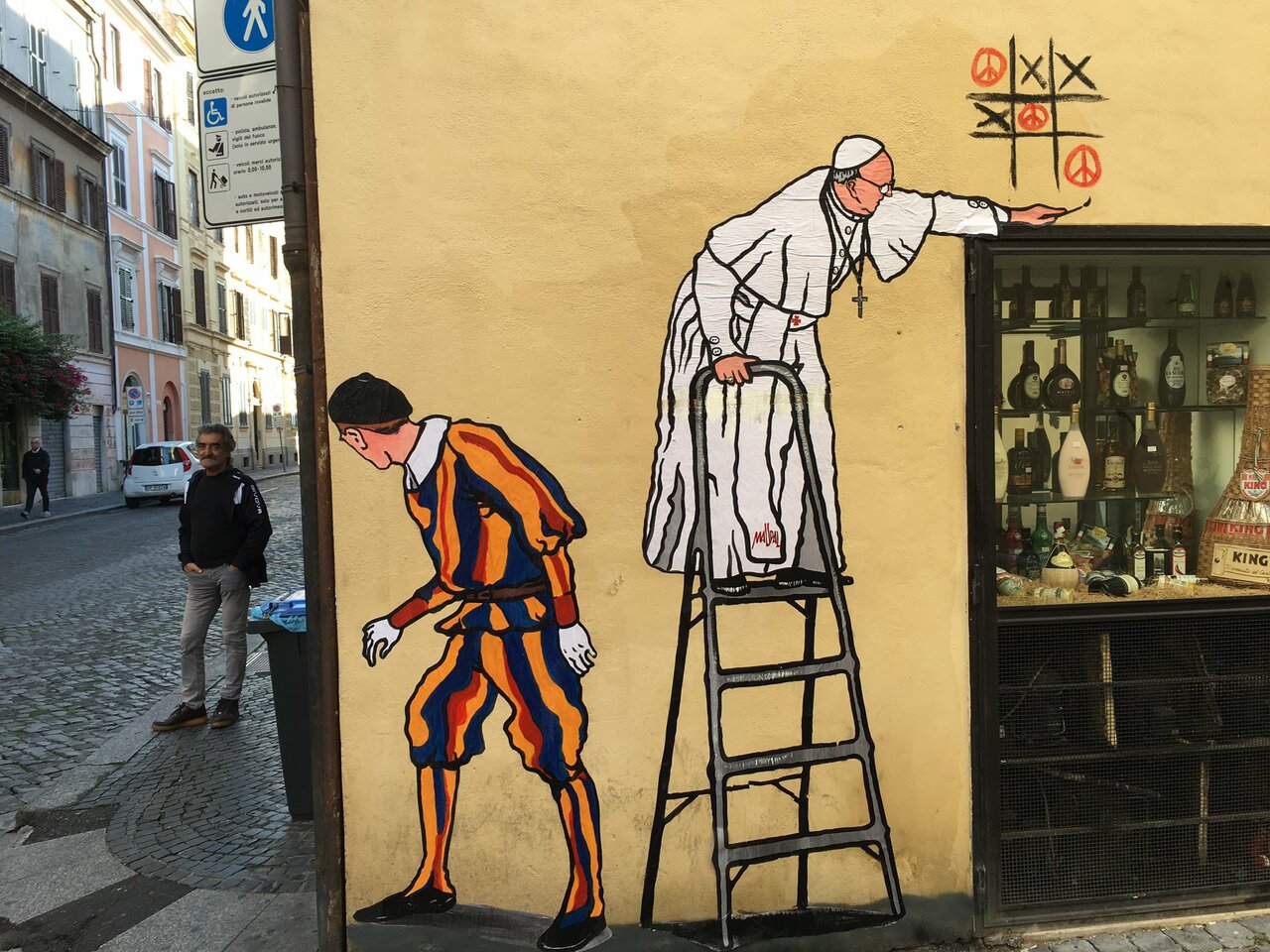 "Superpapa" artist Mauro Pallotta strikes again. Just seen outside the #Vatican - #streetart https://t.co/BtEkEjCRbp