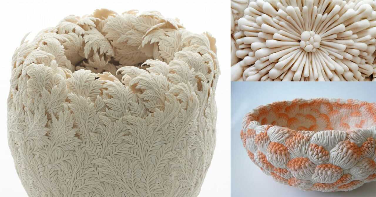 Porcelain Sculptures Inspired by English and Japanese Botanics by Hitomi Hosono