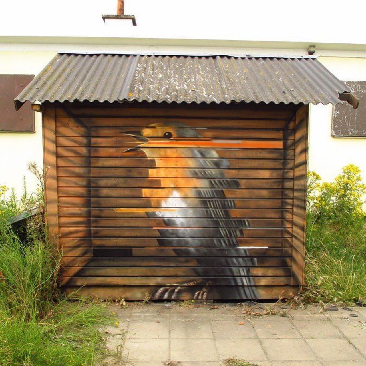 Bird by @ceepil#globalstreetart #belgium #bird #birdhouse #mural #graffiti #3dgraffiti #glitchhttp://globalstreetart.com/cee https://t.co/bGcbQYXOGz