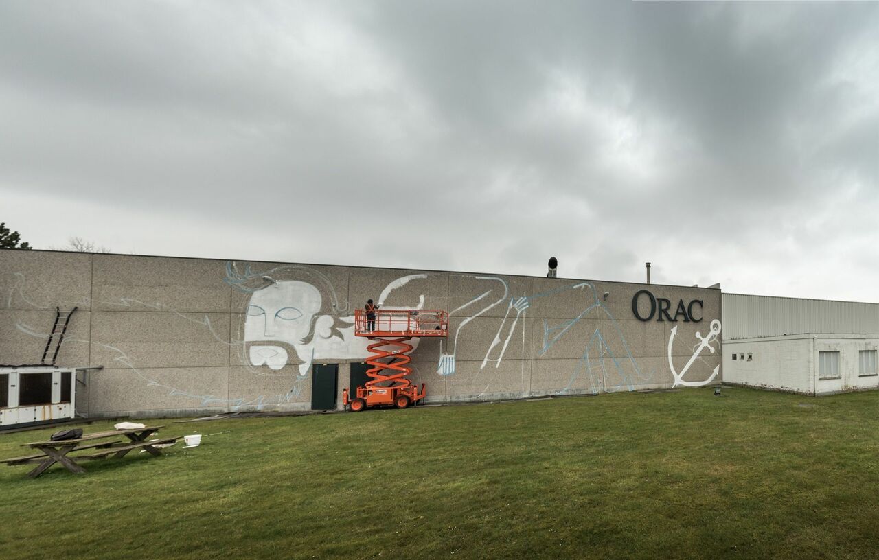 The Crystal Ship: Work in Progress by Joachim in Ostend, Belgium #streetart #mural #graffiti #art https://t.co/uC60QRlu46