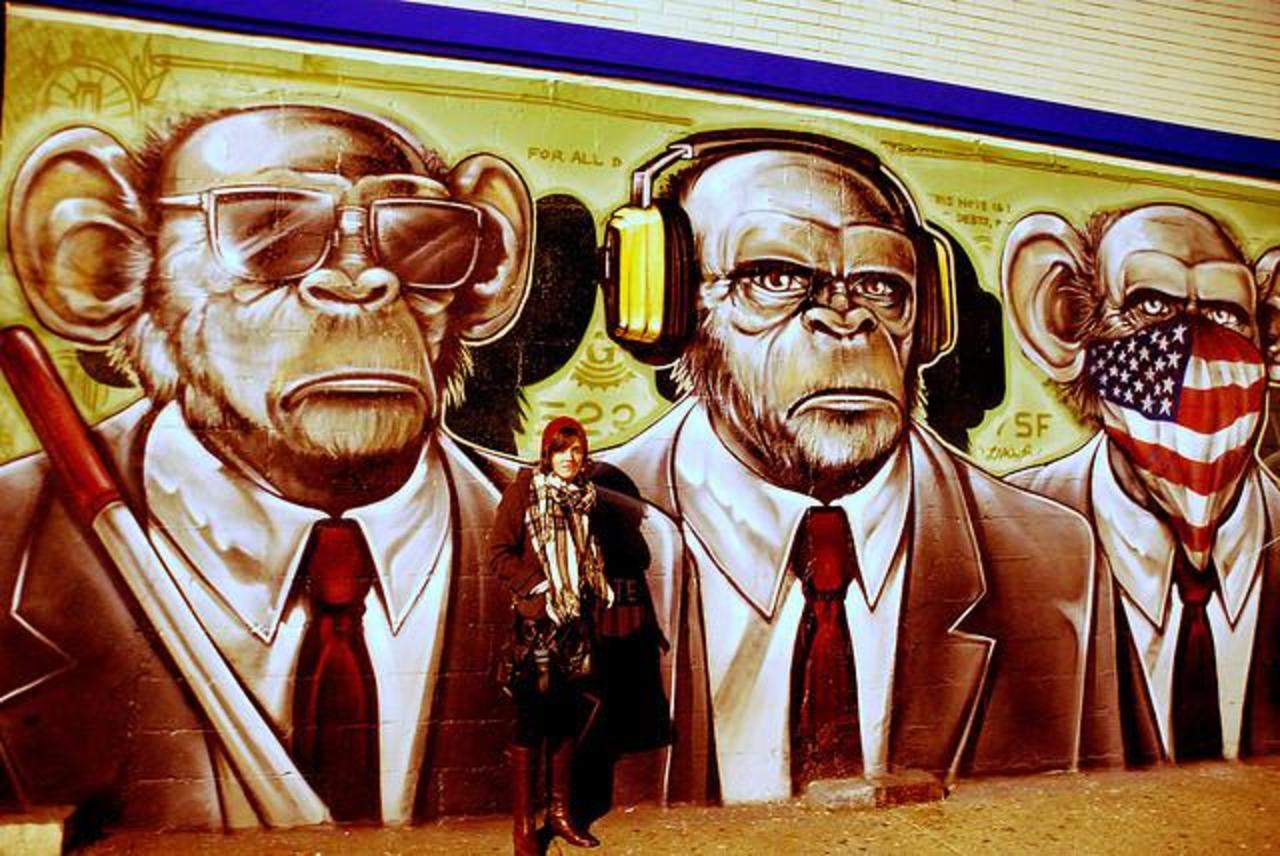 “@5putnik1: see no, hear no, speak no #streetart #graffiti #art #funky #dope . : http://t.co/QQ23K0bcvt” #urbanart