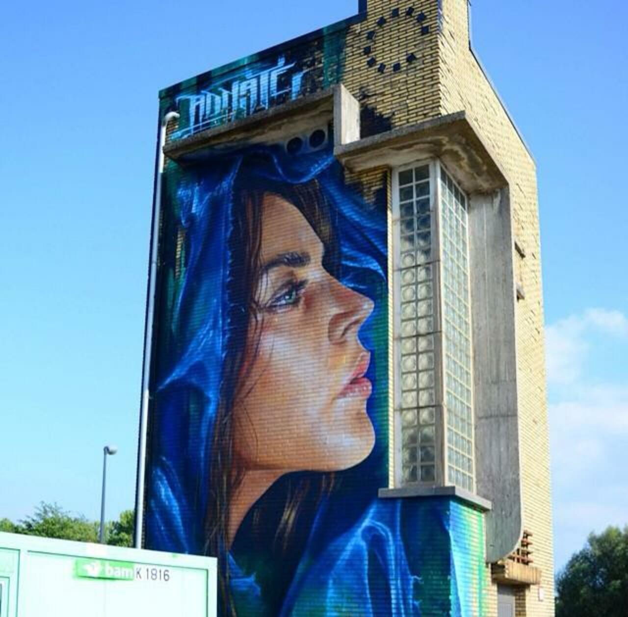 #MattAdnate wonderful massive StreetArt mural in Hasselt Belgium #art #graffiti #mural #streetart http://t.co/mf0EdEX05v / @GoogleStreetArt