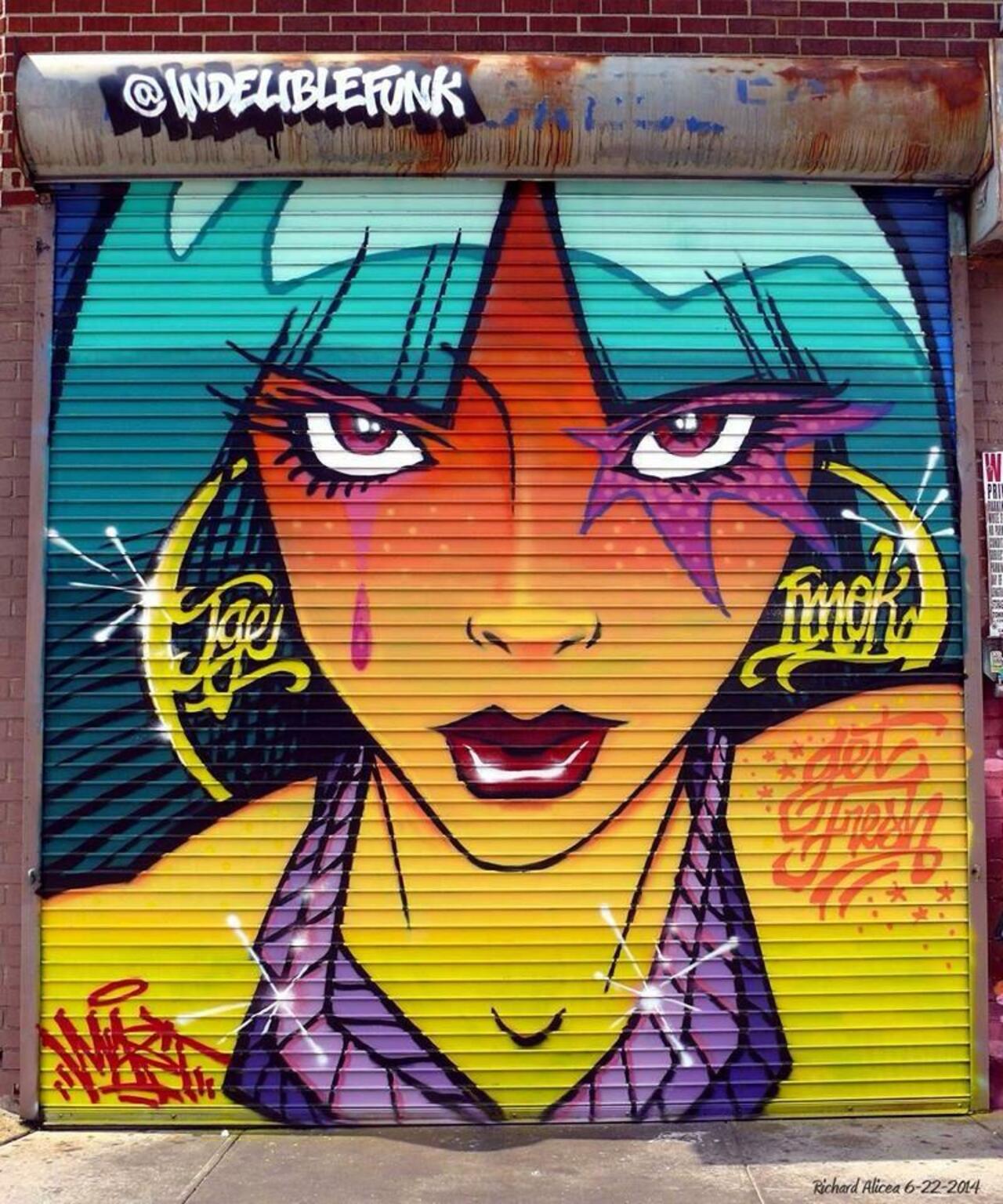 Artist 'Indeliblefunk' new Street Art work at Welling Court Queens, NY #art #mural #graffiti #streetart http://t.co/x8lEZUS0uj
