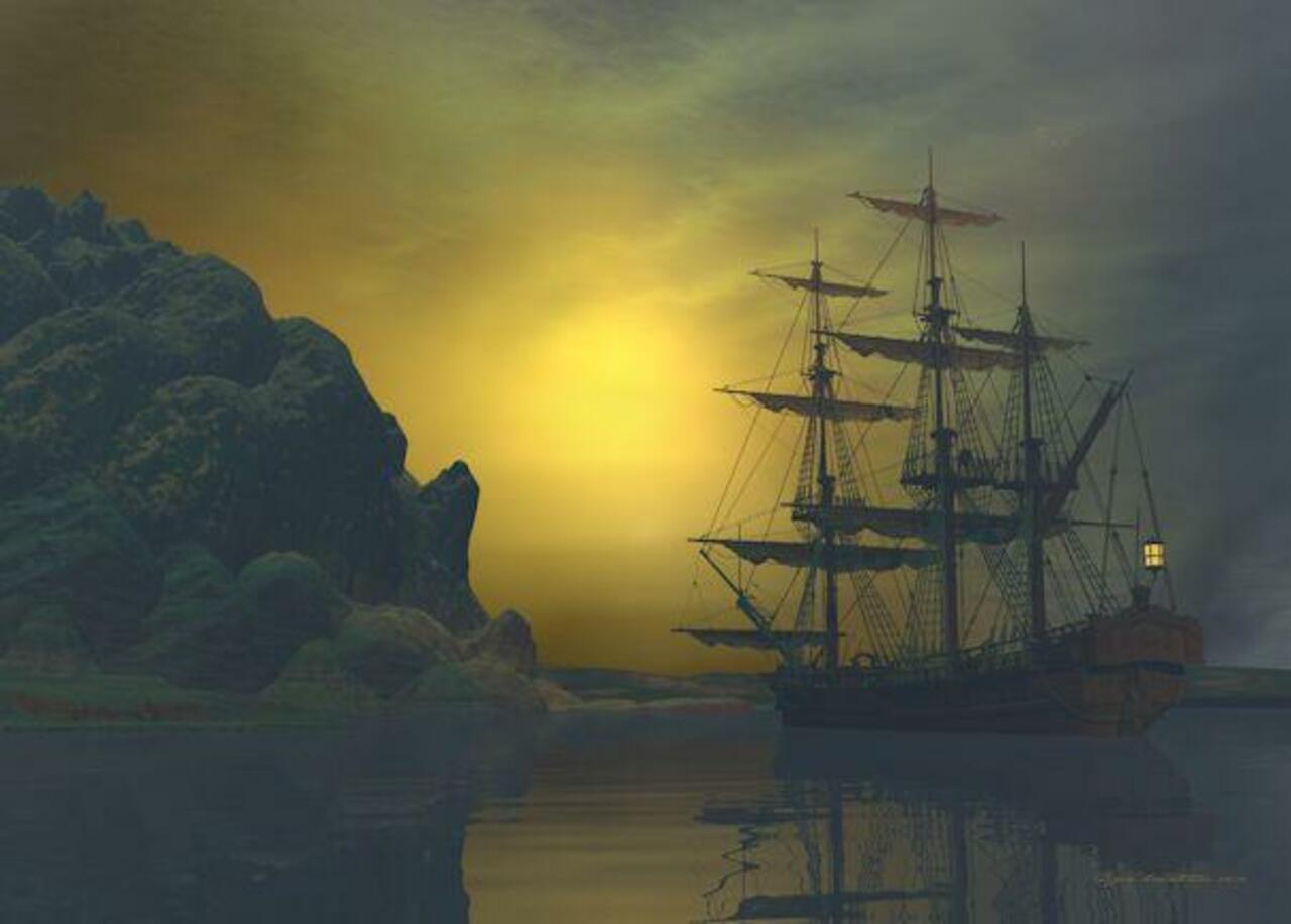 SHE'S DREAMING http://bit.ly/16nC0eB http://t.co/2LPewbeYah #amazing #creative #digital #art #beautiful #sea #landscape #ship #boat #sail