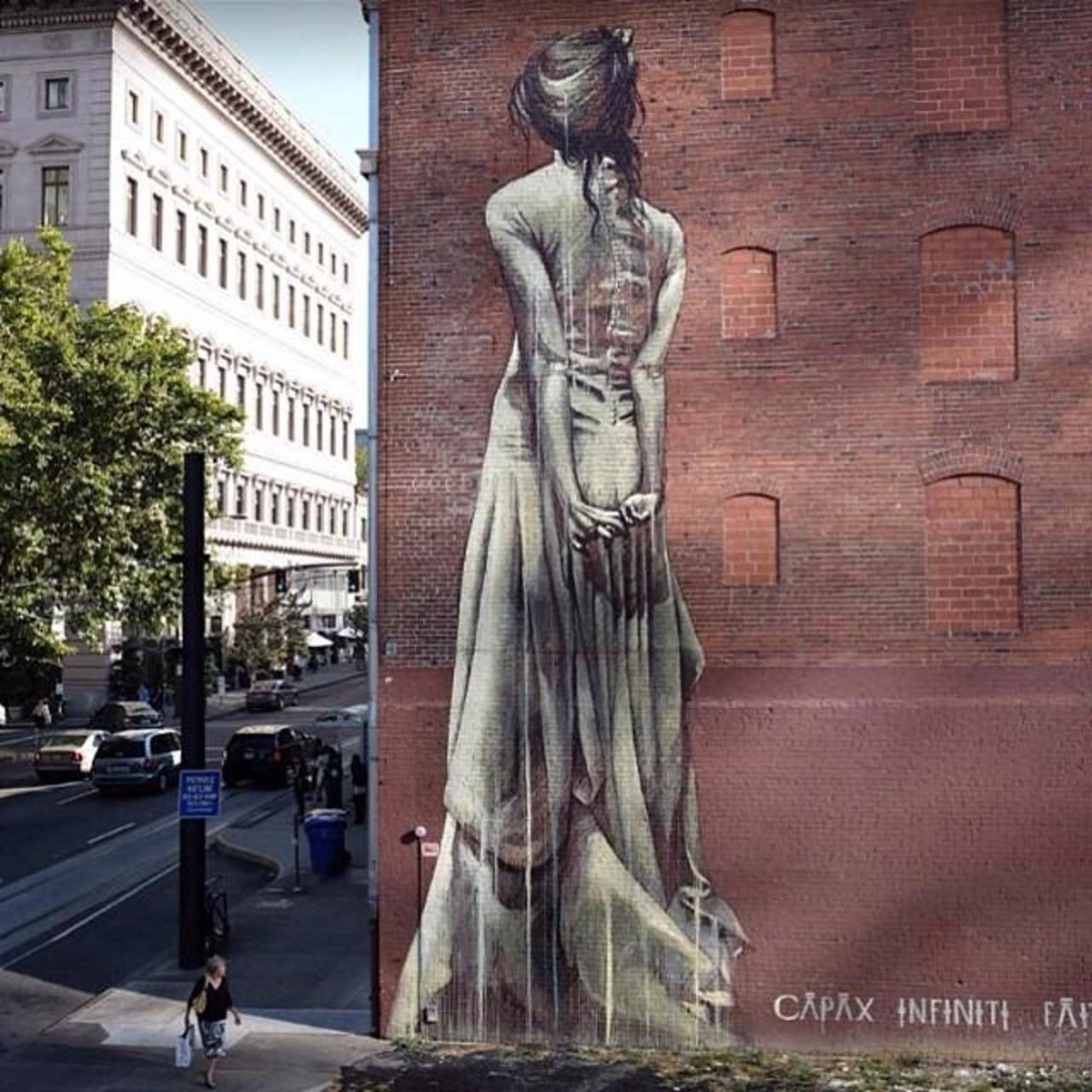 Artist @faithfourseven new huge Street Art mural 'Capax Infiniti' in Portland #art #mural #graffiti #streetart http://t.co/9aEGFXBUiZ