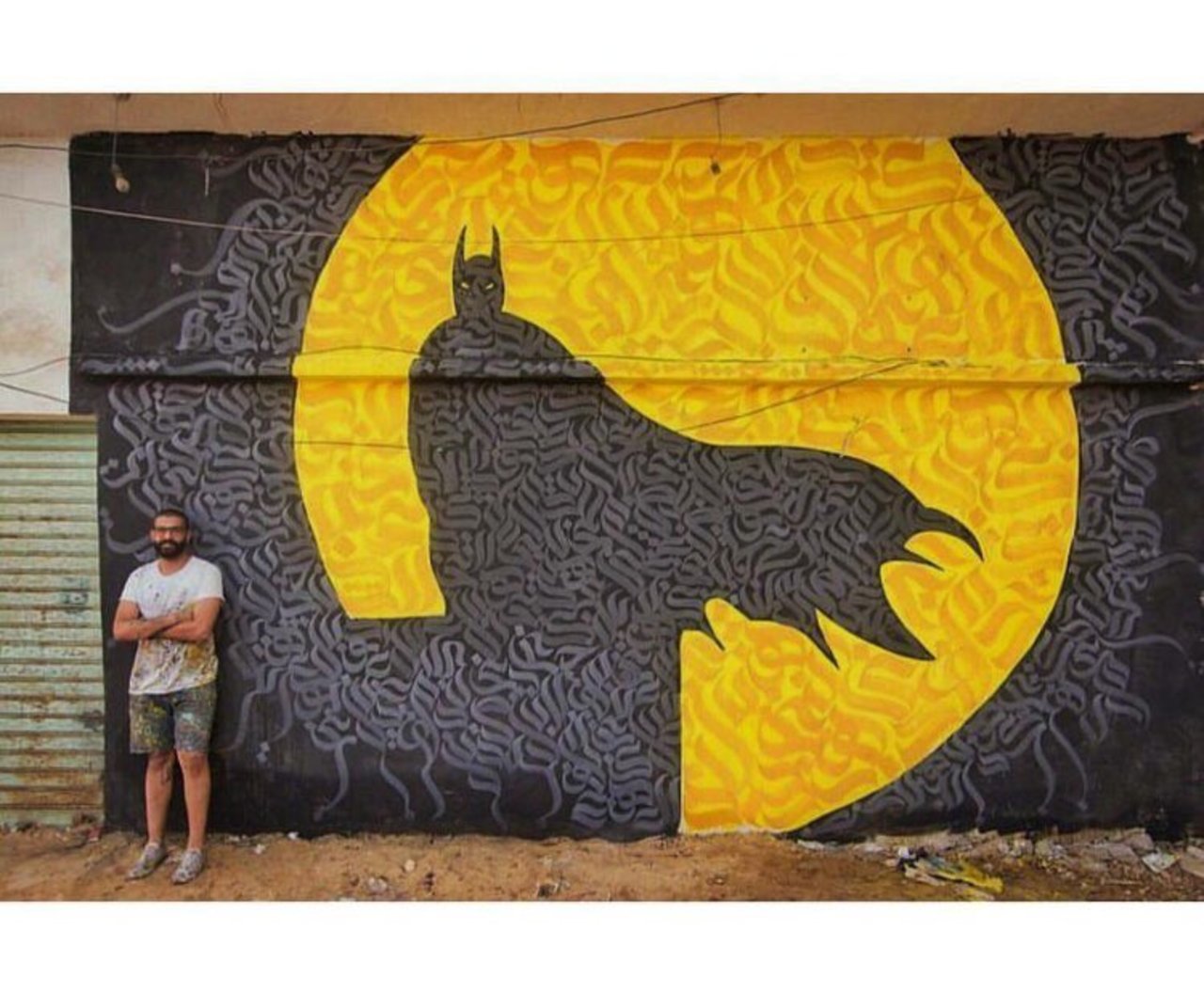My Batman 🦇 Jedary project #egypt #mural #calligraphy #typography #graffiti #yellow #muralart #art https://t.co/3yZkw8H347