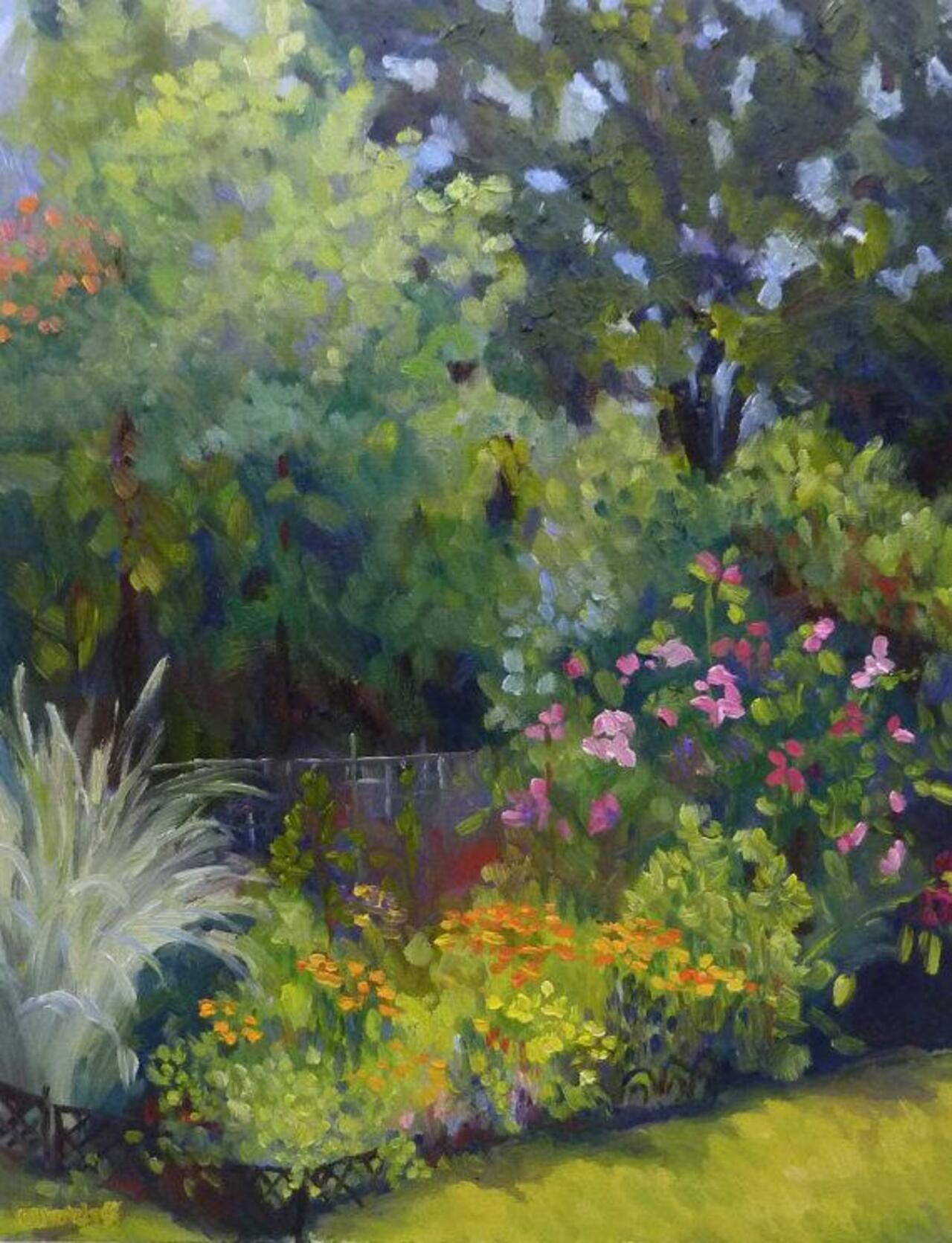 Garden Landscape Oil Painting Original Colorful Texture.. http://arnd.co/SnmUI #etsy #art http://t.co/pB9iG4mnja