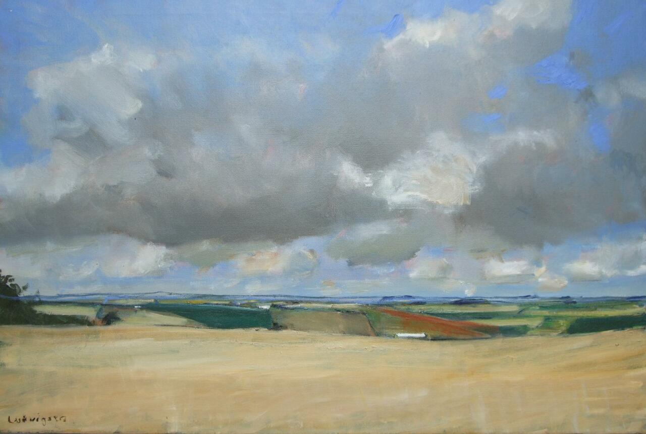 Today's painting: Near @SledmereHouse in the @Yorkshire_Wolds .  #art  #landscapes.  More on http://www.malcolmludvigsen.org.uk/Land36x24.htm http://t.co/GJAUpkYfJR