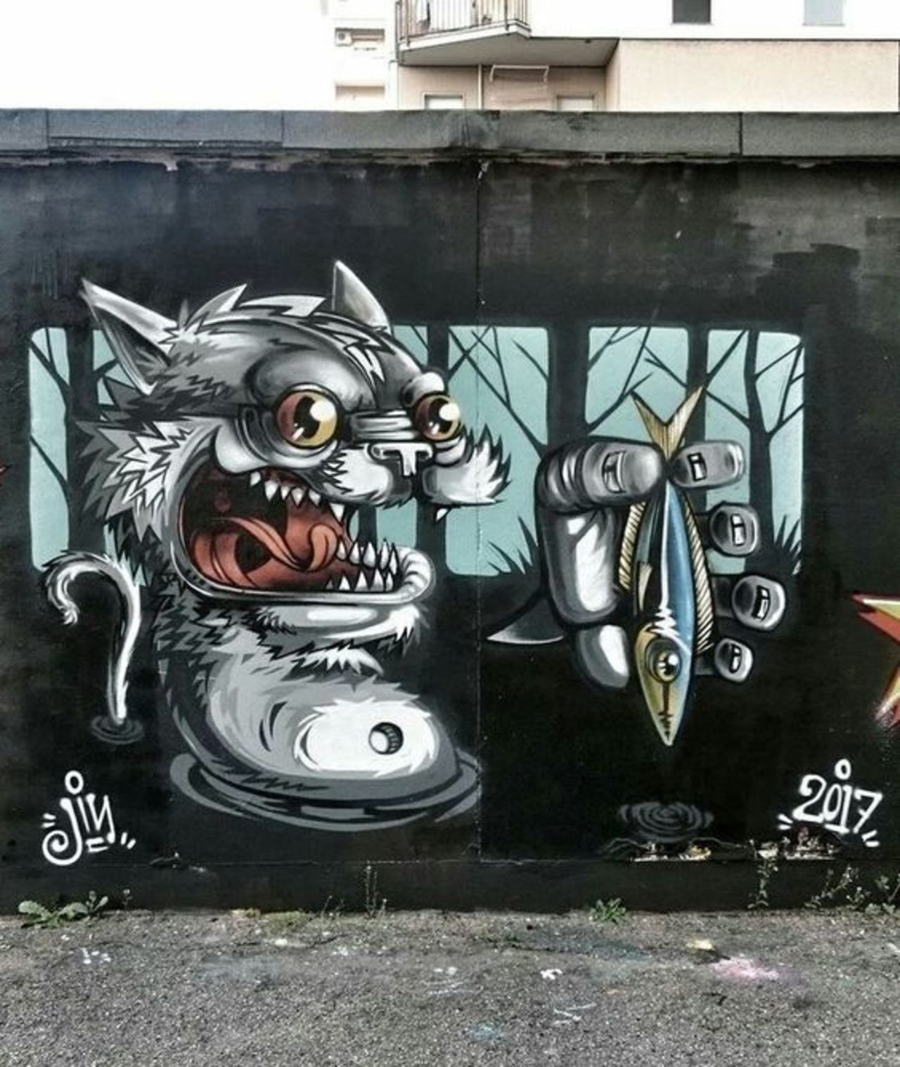 ... mad cat. Art by Mario Jin in Corsica #StreetArt #Art #Crazy #Cat #Graffiti #Mural #UrbanArt #Corsica https://t.co/rfyBfSr3DH