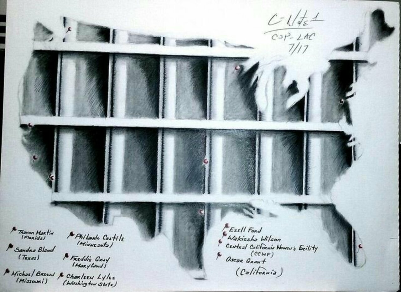 Wikimedia file of American Prisoner-Artist Donald "C-Note" Hooker's 2017 work, "Incarceration Nation." #art #prisonart #artsinprison #art4usticefund #contemporaryart #emergingartist #RedemptionProject #artist #artwork #artistsontwitter #cjreform #cut50 https://commons.m.wikimedia.org/wiki/File:Incarceration_Nation.jpg#mw-jump-to-license https://t.co/nk2SHBqFEL