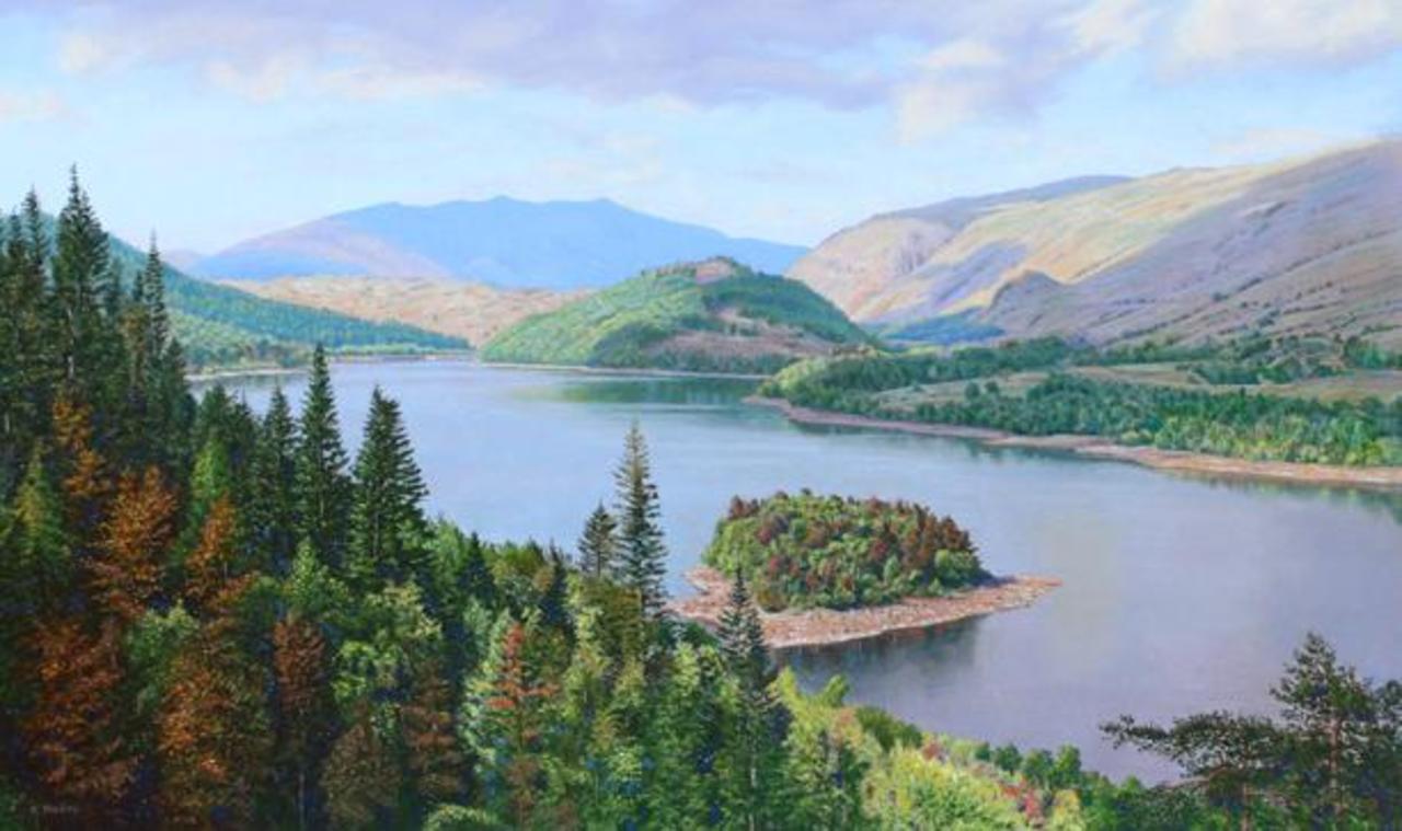 Pastel painting: Blencathra and Thirlmere from above Launchy Ghyll #LakeDistrict #art http://t.co/UljaCloyOU