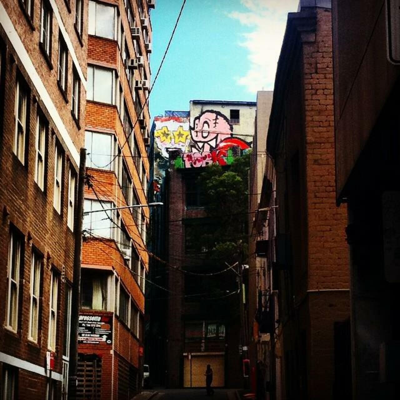 From such great heights #surryhills #sydney #streetart #highrise #graffiti #streetartsydney #art #alleyways by 365d… http://t.co/6USwVzTGJb