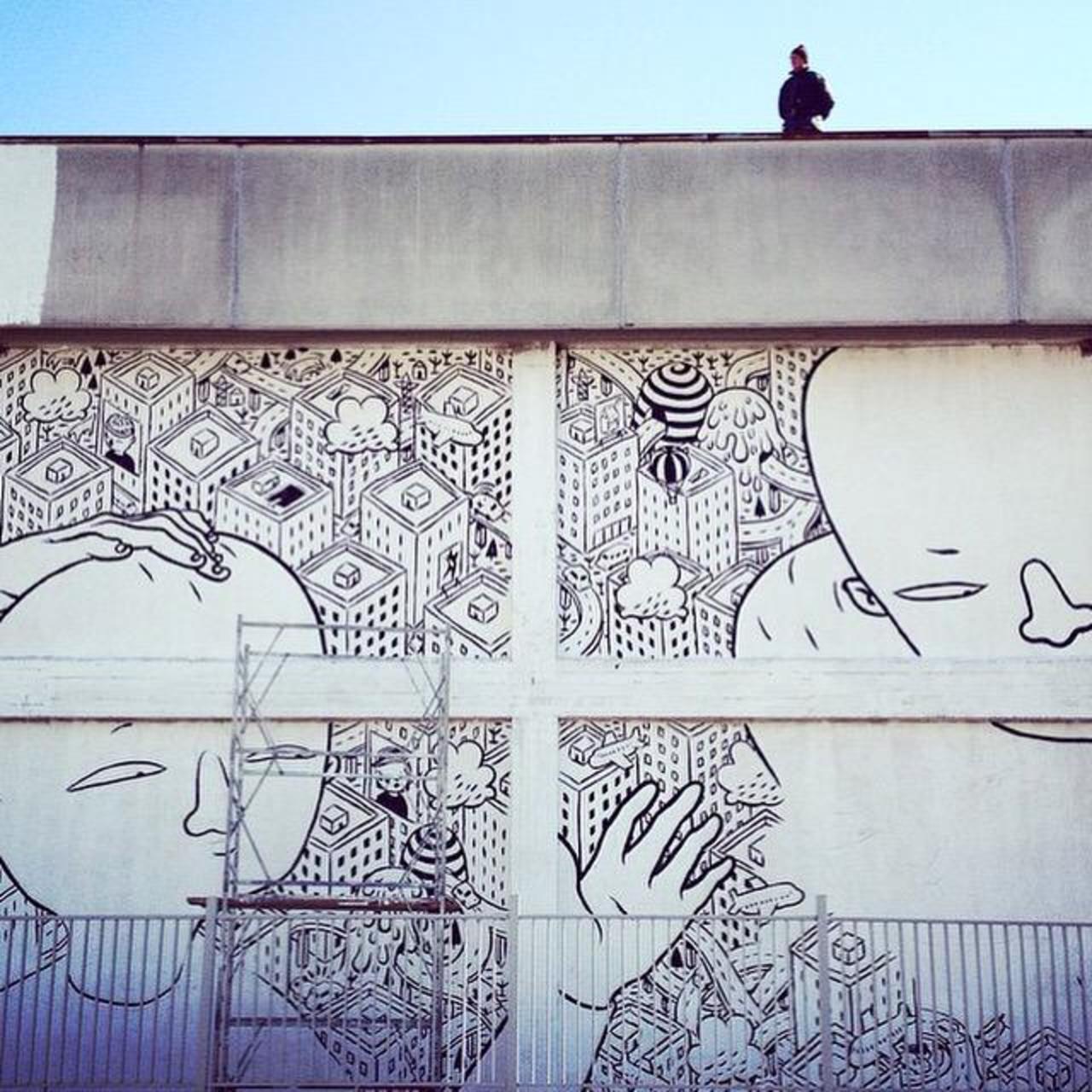 Grande #artist #millo 's #wip #mural in Battipaglia, #Italy #urbanart #streetart #graffiti http://t.co/y8g4W0SM4T