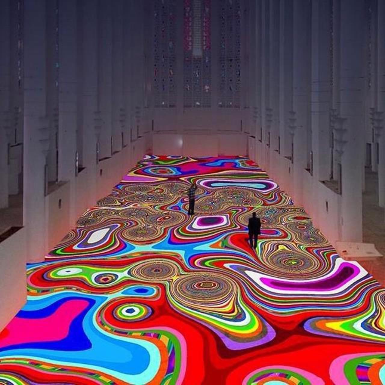 Venues take note This digital carpet by Miguel Chevalier is insane! #trippy #lightart #stayinspired #intotheam http://t.co/FgJMYYQpID