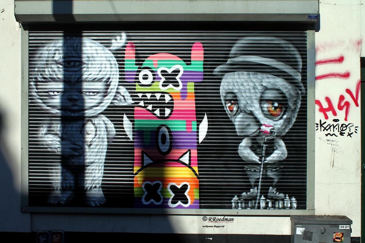 #streetart #graffiti #mural 3 artist in #Rotterdam, 3 pics at  http://wallpaintss.blogspot.nl http://t.co/EamfSm588y
