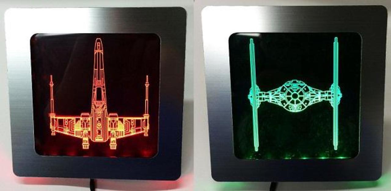 Star Wars : les tableaux lumineux R2-D2, X-Wing et chasseur TIE #LightArt #LED http://bit.ly/1FXR8hI http://t.co/xzvvnIC9Hi